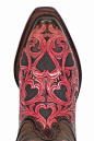 Tony Lama Women’s Chocolate Pink Heart Cowgirl Boots