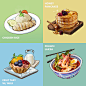 Tasty food Icons YUM YUM - 256px, Warren Goh (Quviart) : Designed to fit in a 256 x 256 px format. I worked in double the size to preserve quality.
Testing different approaches to get fast and colourful food icons.