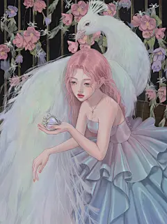 琉璃孔雀少女_万万岁lancyy__插画师作品_涂鸦王国gracg.com