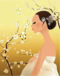 ??·韩服女孩·插画·韩国女孩·服饰·传统服饰 - 淡泊 - 淡泊