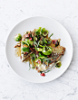 Recipe: Sole and Brussels Sprouts with Almonds, Tomato and Tarragon  - Kinfolk : This recipe is from Mikkel Karstad’s cookbook, Spis (meaning “eat” in Danish). This fish dish can be served with potatoes, a basic salad, cooked greens or just good bread.   