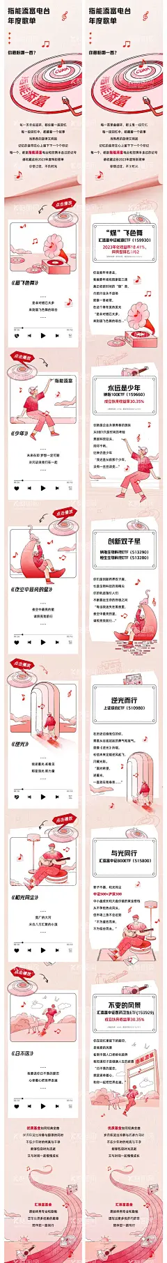 指能添富电台年度歌单手绘长图  - 源文件下载【酷图网】海报,长图,电台,年度,歌单,宣传,