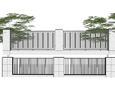 现代住宅小区围墙 简约围栏 围墙