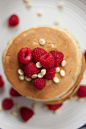 food, breakfast, raspberries, pancakes