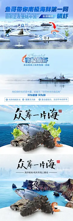 生鲜海报 鱼哥带你南极海鲜第一网 食品 生鲜海报 