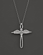 Diamond Cross Pendant Necklace in 14K White Gold, .45 ct. t.w.: 