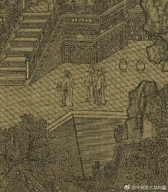                                                                                                                         #界画#【 元 夏永 《滕王阁》 】页，绢本，墨笔，25.5×26cm，上海博物馆藏。此图描绘了唐代洪州（今江西南昌）名胜滕王阁，此楼依山傍水，是登高远眺之佳处，与黄鹤楼、岳阳楼并称“江南三大名楼”，唐代诗人王勃曾作滕王阁序，留下“落霞与孤鹜齐飞，秋水共长天一色”的名句