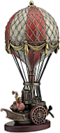 其中包括图片：Steampunk Hot Air Balloon Statue