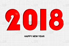 2018,新年前夕,季节,领导能力,简单,图像,矢量,彩色图片,庆祝,问候