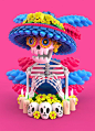 El grand Chamaco的俏皮3D角色