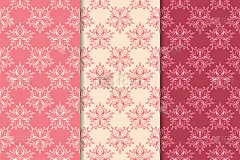 花卉无缝的装饰品。樱桃红垂直背景