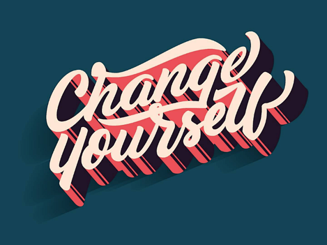changeyourselfletteringillustrationchangevectorblendtipo