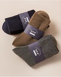 羊毛袜男加绒加厚毛圈冬季毛巾袜冬天保暖秋冬黑色高筒男士长袜子-tmall.com天猫