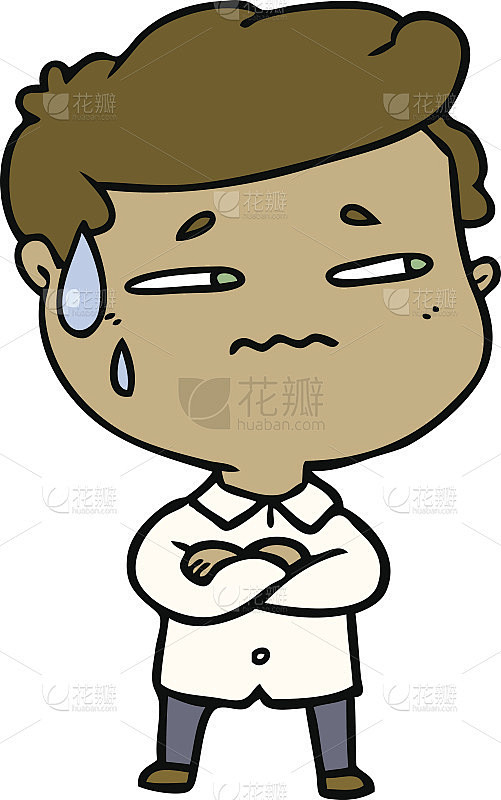 卡通不安的人