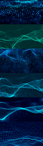 Wave of particles. Futuristic blue dots background with : Wave of particles. Futuristic blue dots background with a dynamic wave. Big data. 3d rendering.