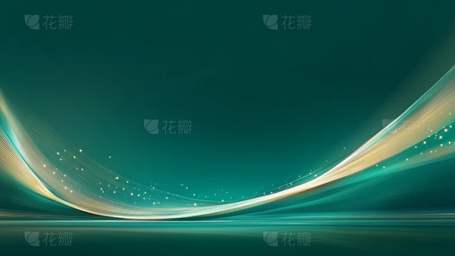 背景系列绿色金色曲线发光感背景素材-花瓣网
