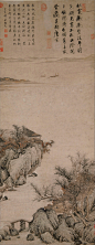 明 唐寅 湖山一览图 纸本 135×56cm 中国美术馆