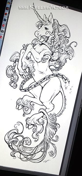 Unicorn tattoo desig...