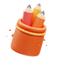 Pencil Case 3D Icon