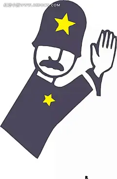 手绘警察图案插画|交警|警察|卡通画|卡通人物|卡通人物图片|卡通形象|漫画人物|人物素材|人物图片|矢量人物|矢量素材|手绘