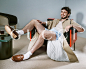 Photo shared by GUCCI on October 16, 2023 tagging @sabatods, @fredpaginton, @nameisriccardo, and @hejishin. May be an image of 1 person, overcoat, shoes, bath robe and text.