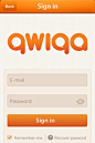qwiqo橙色App登录界面设计 #UI#