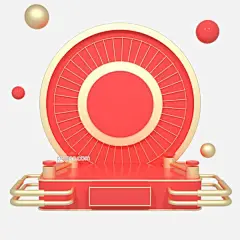 C4D电商主题舞台圆盘底座漂浮免抠图元素图片大小2000x2000px 图片尺寸4.95 MB 来自PNG搜索网 pngss.com 免费免扣png素材下载！3D#c4d#底盘#点缀#红金色#几何#金属#立体#漂浮#舞台#喜庆#圆盘#质感#