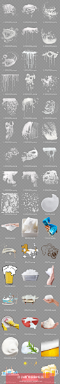 洗面奶泡沫水滴形状白色肥皂泡沫效果沐浴泡泡免抠透明底素材N475