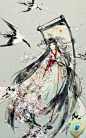 古风 插画 cg 壁纸 同人 古装 美人 手绘 鼠绘 厚涂 唯美 水墨 中国风 橙光 阴阳师花鸟卷小姐姐