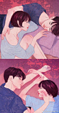 韩国插画师Zipcy的一组作品 ​，美好而又甜蜜的情侣日常