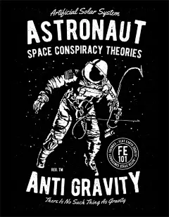 小清新宇航员太空宇宙追梦装饰海报平面印花UI矢量AI插画设计素材