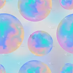 抽象无缝图案与彩虹气球。向量重复背景