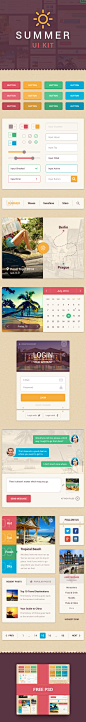 Summer UI Kit Free : Summer is a free UI kit for designers and web developers. More UI kits on UICHEST.COM
