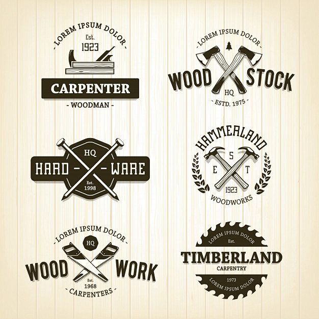 木匠工具手工标志logo模板矢量图素材