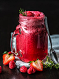 Clear Mason Jar With Strawberry