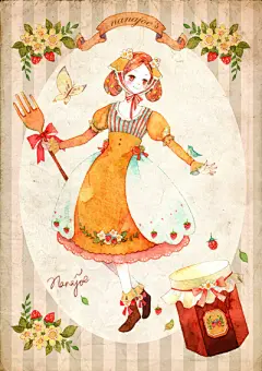 nanajoe  的插画 草莓果酱巫女
