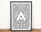 Art Deco Alphabet Prints : Art deco alphabet wall prints