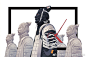 【DEAL 特邀设计师打造 Virgil Abloh x Nike 系列主题插画】随着「The Ten」系列发售将近，@DEALincity官方微博 特别邀请新锐插画师 AXJ 打造了一组充满「国画」韵味的主题插画，并分别将龙头、唐三彩、兵马俑、马踏飞燕和活字印刷等中国元素，巧妙融入「The Ten」系列每双鞋的功能属性及外观之中。 ​​​​