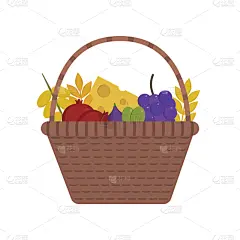 篮子,水果,奶制品,华丽的,清新,野餐,食品,葡萄,石榴,夏天