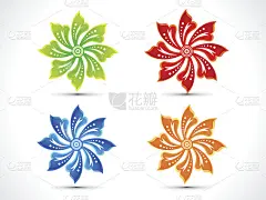 抽象艺术多彩的多重花卉
