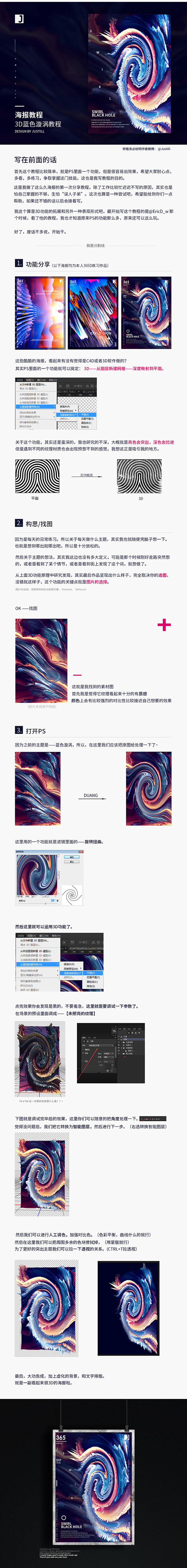 3D蓝色漩涡海报教程-UI中国-专业用户...