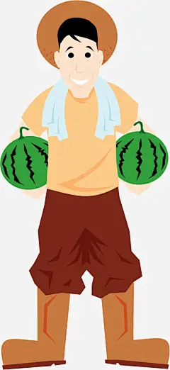 矢量手绘拿西瓜的农民_新图网 https://ixintu.com 矢量 手绘 拿西瓜 农民 辛苦