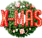 X-MAS 圣诞节3D立体促销主题字 PNG免抠图