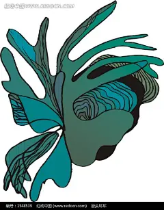 手绘青色和墨绿色的叶子插画|卡通画|矢量素材|手绘|植物|手绘汽车手绘|手绘POP手绘pop字体|手绘拉面手绘人物|手绘海报手绘