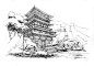 剑三场景钢笔画