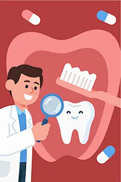卡通风格牙齿健康保护