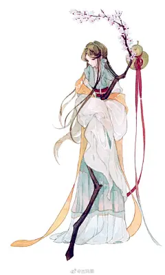 翩若惊鸿，婉若游龙。
古风水彩人物插画，#古装# 美人系列。
（画师@Peako_ ）
#古风插画# ​​​​
