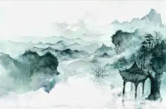 古风唯美水彩插画高清素材 设计图片 页面网页 平面电商 创意素材 png素材