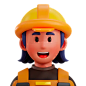 Builder Woman 3D Icon