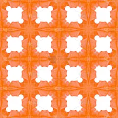 手绘瓷砖水彩边界。橙色